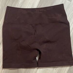 Women's Aurola Chocolate Brown Scrunch butt Workout Shorts
